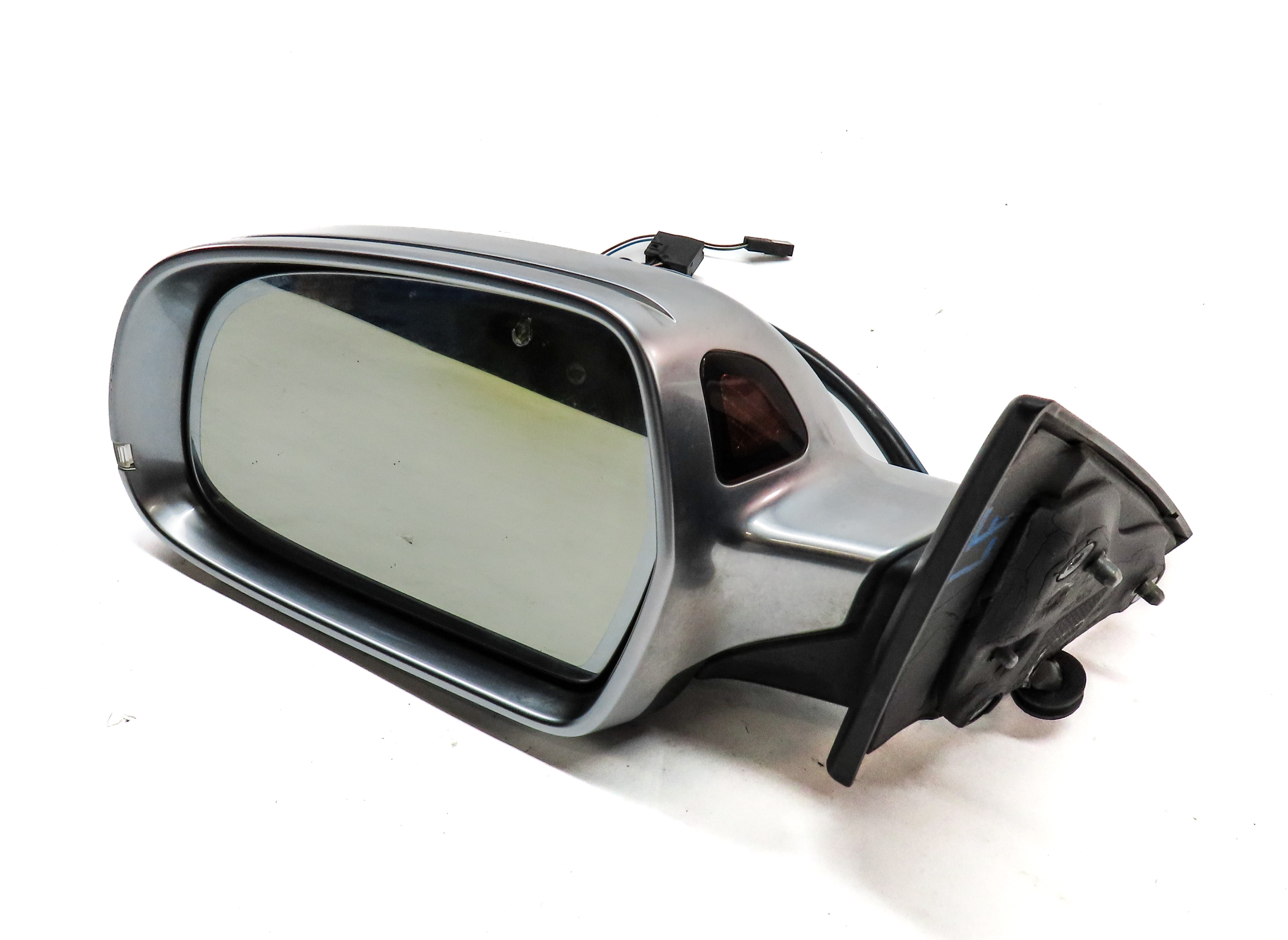 08-14 AUDI A5 S5 (B8 8T) LEFT DRIVER AUTODIM BLIND SPOT DOOR MIRROR ALUMINUM — exact item pictured